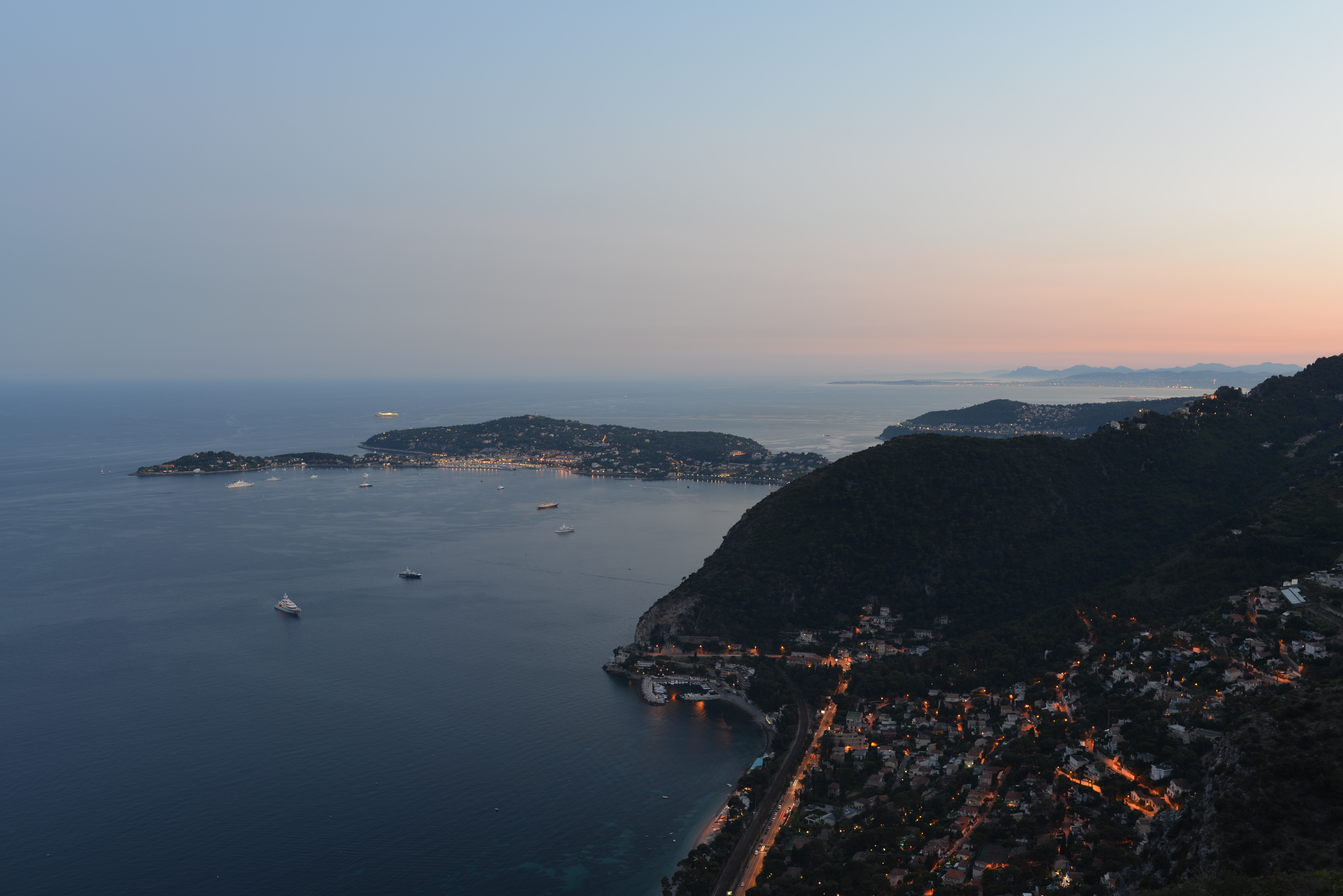 Evening view from Château de la Chèvre d'Or